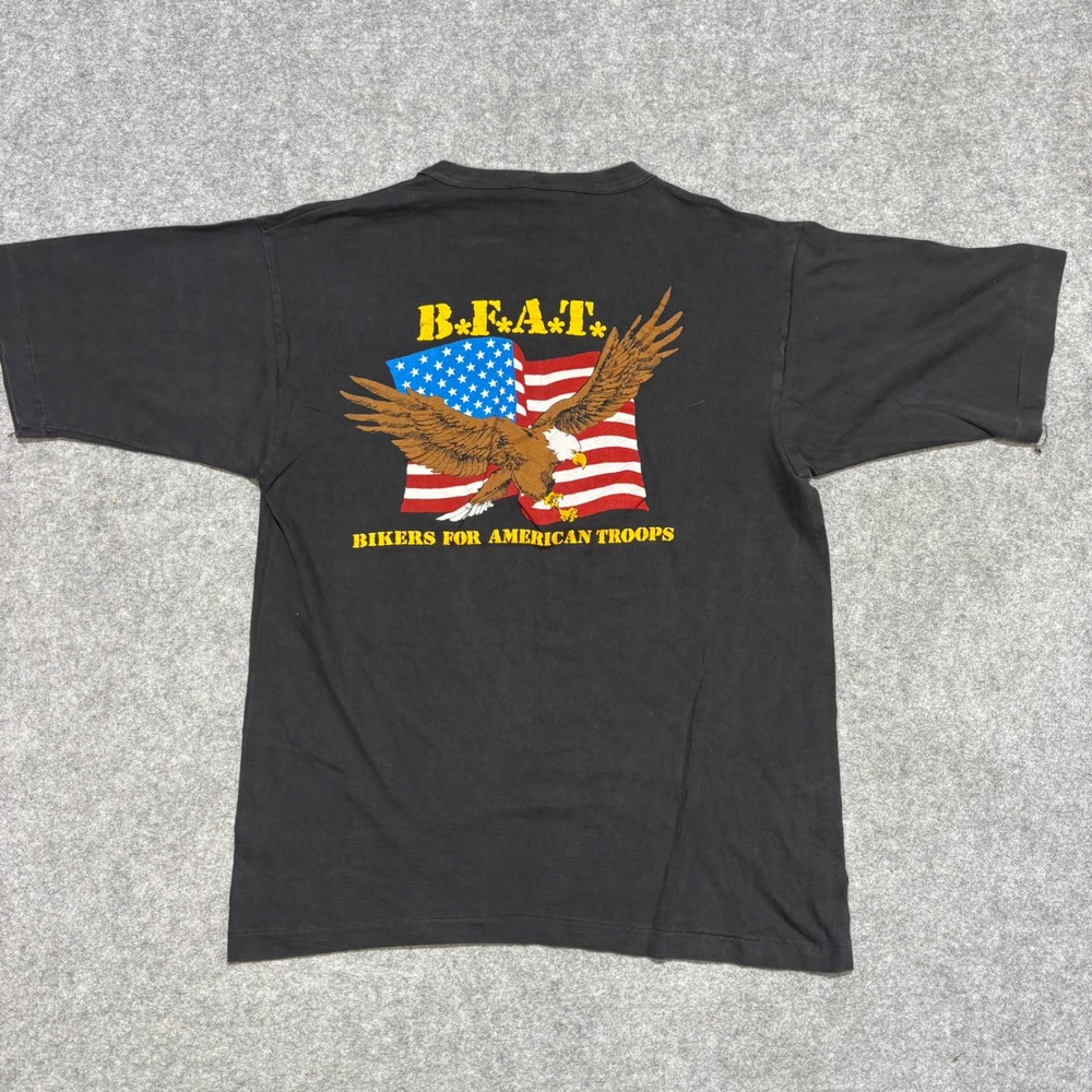 Vintage 1991 Daytona Bike Week 50th Anniversary BFAT Eagle T-Shirt Large Black